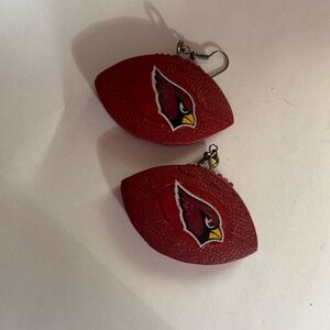 Red Football Earrings with Cardinal Logo